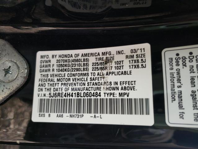 Photo 10 from auction – 2011 HONDA CR-V SE with VIN 5J6RE4H41BL060484