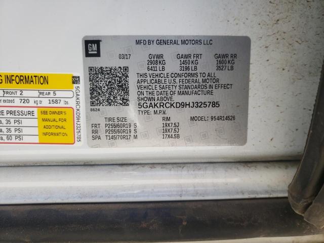 Photo 10 from auction – 2017 BUICK ENCLAVE with VIN 5GAKRCKD9HJ325785