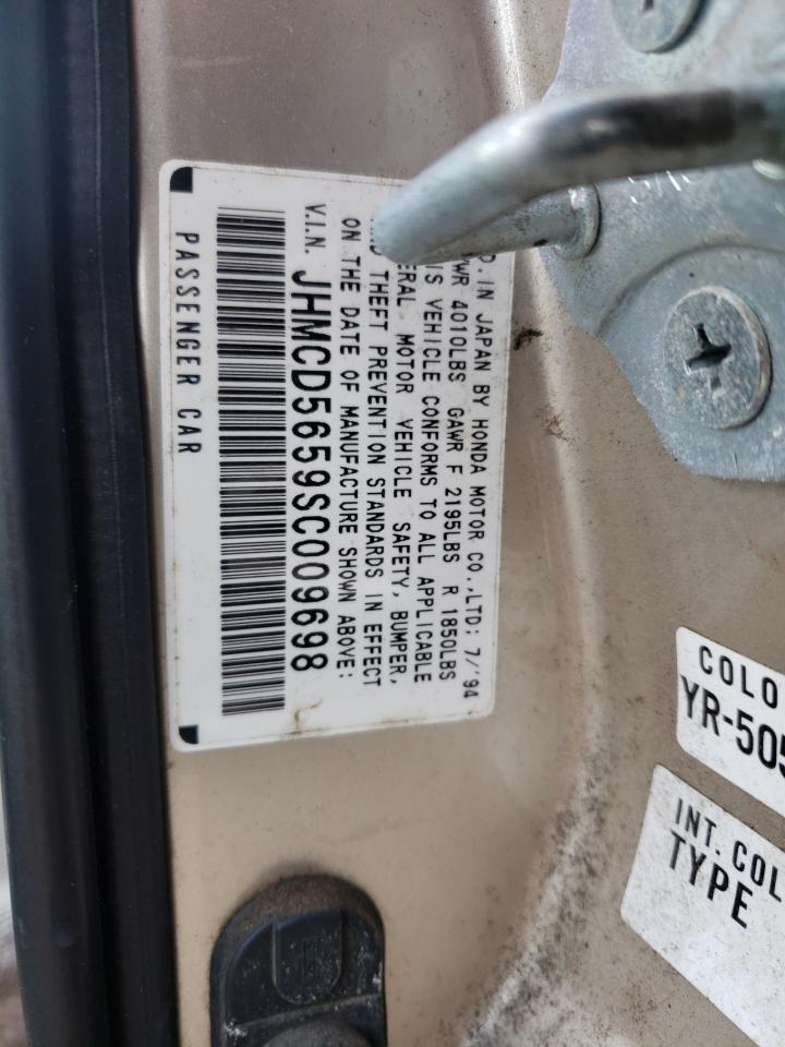 Photo 10 from auction – 1995 HONDA ACCORD EX with VIN JHMCD5659SC009698