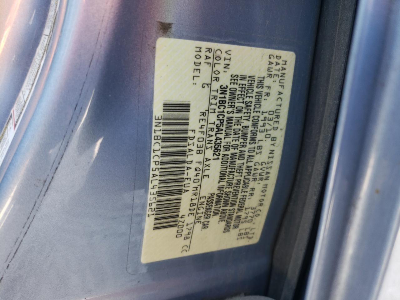 Photo 10 from auction – 2010 NISSAN VERSA S with VIN 3N1BC1CP5AL435621