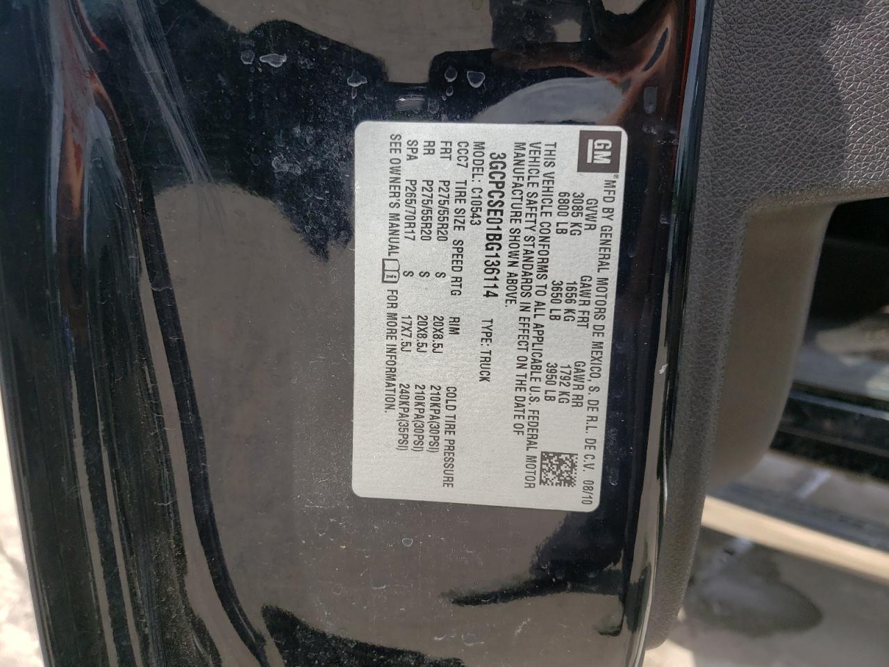 Photo 10 from auction – 2011 CHEVROLET SILVERADO with VIN 3GCPCSE01BG136114