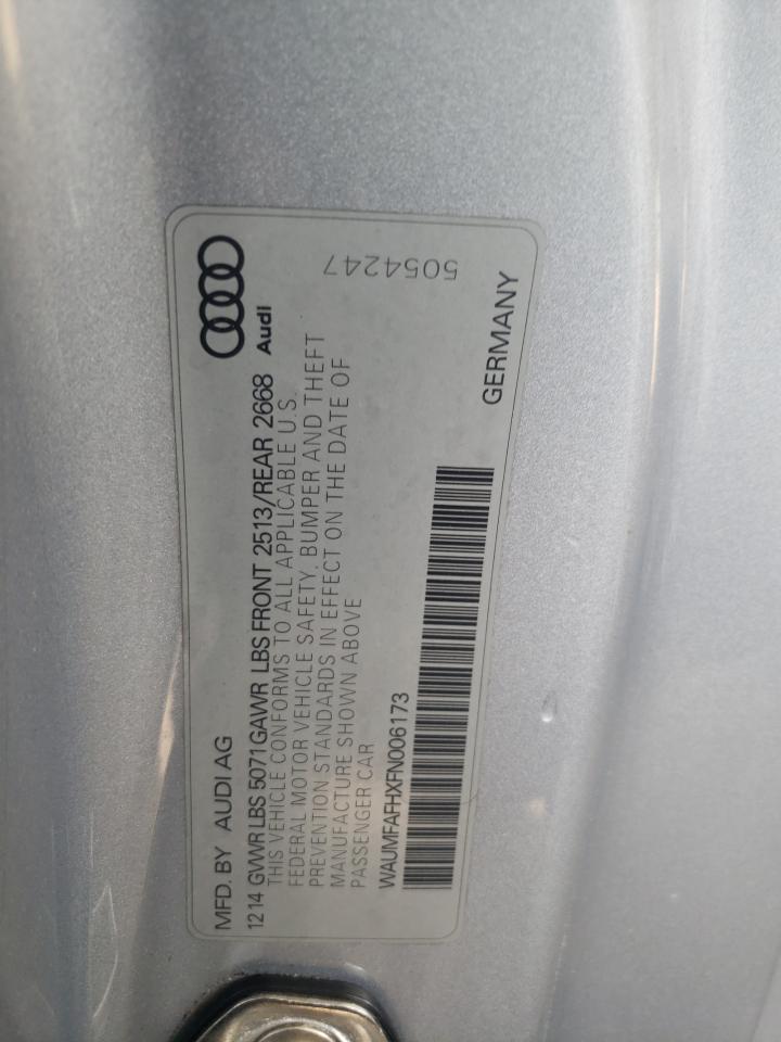 Photo 10 from auction – 2015 AUDI A5 PREMIUM with VIN WAUMFAFHXFN006173