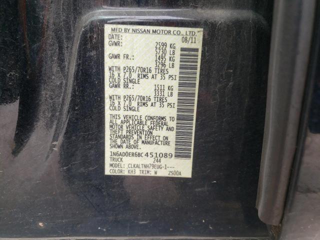 Photo 10 from auction – 2011 NISSAN FRONTIER S with VIN 1N6AD0ER6BC451089