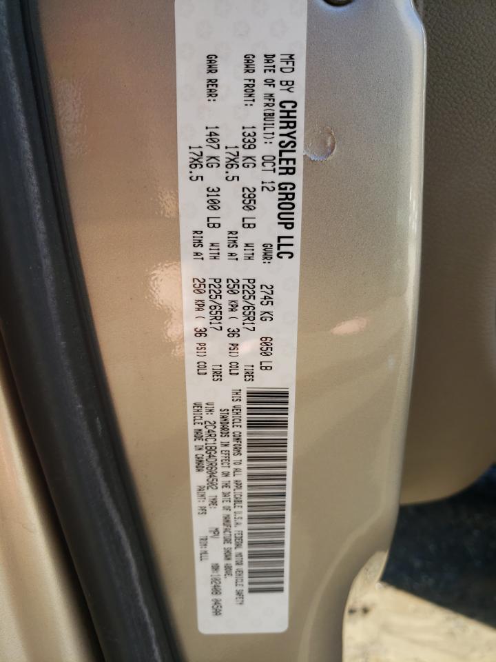 Photo 10 from auction – 2013 CHRYSLER TOWN & COU with VIN 2C4RC1BG4DR604502
