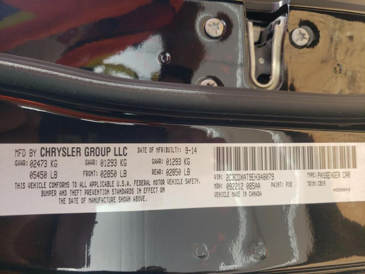 Photo 10 from auction – 2014 DODGE CHARGER PO with VIN 2C3CDXAT9EH348079