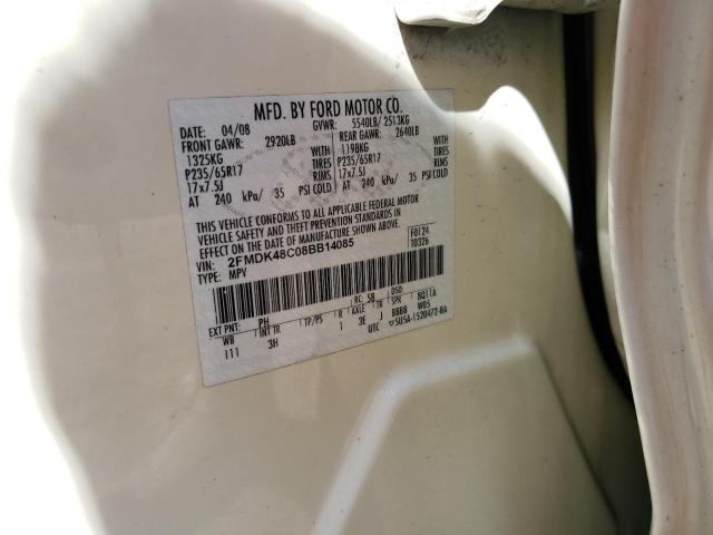 Photo 10 from auction – 2008 FORD EDGE SEL with VIN 2FMDK48C08BB14085