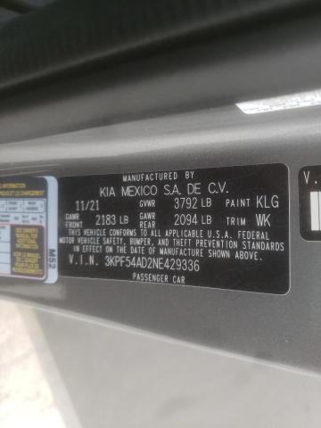 Photo 10 from auction – 2022 KIA FORTE EX with VIN 3KPF54AD2NE429336