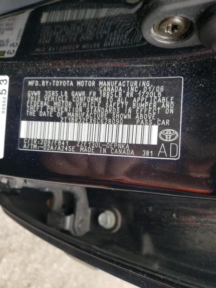 Photo 10 from auction – 2006 TOYOTA COROLLA CE with VIN 2T1BR32EX6C628090