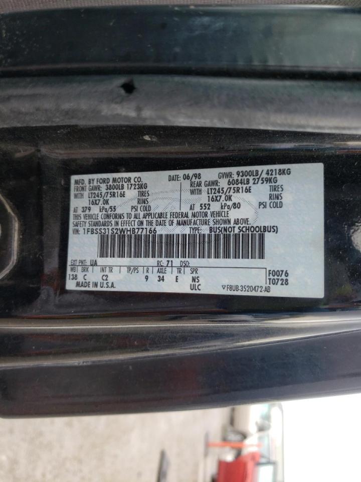 Photo 10 from auction – 1998 FORD ECONOLINE with VIN 1FBSS31S2WHB77166