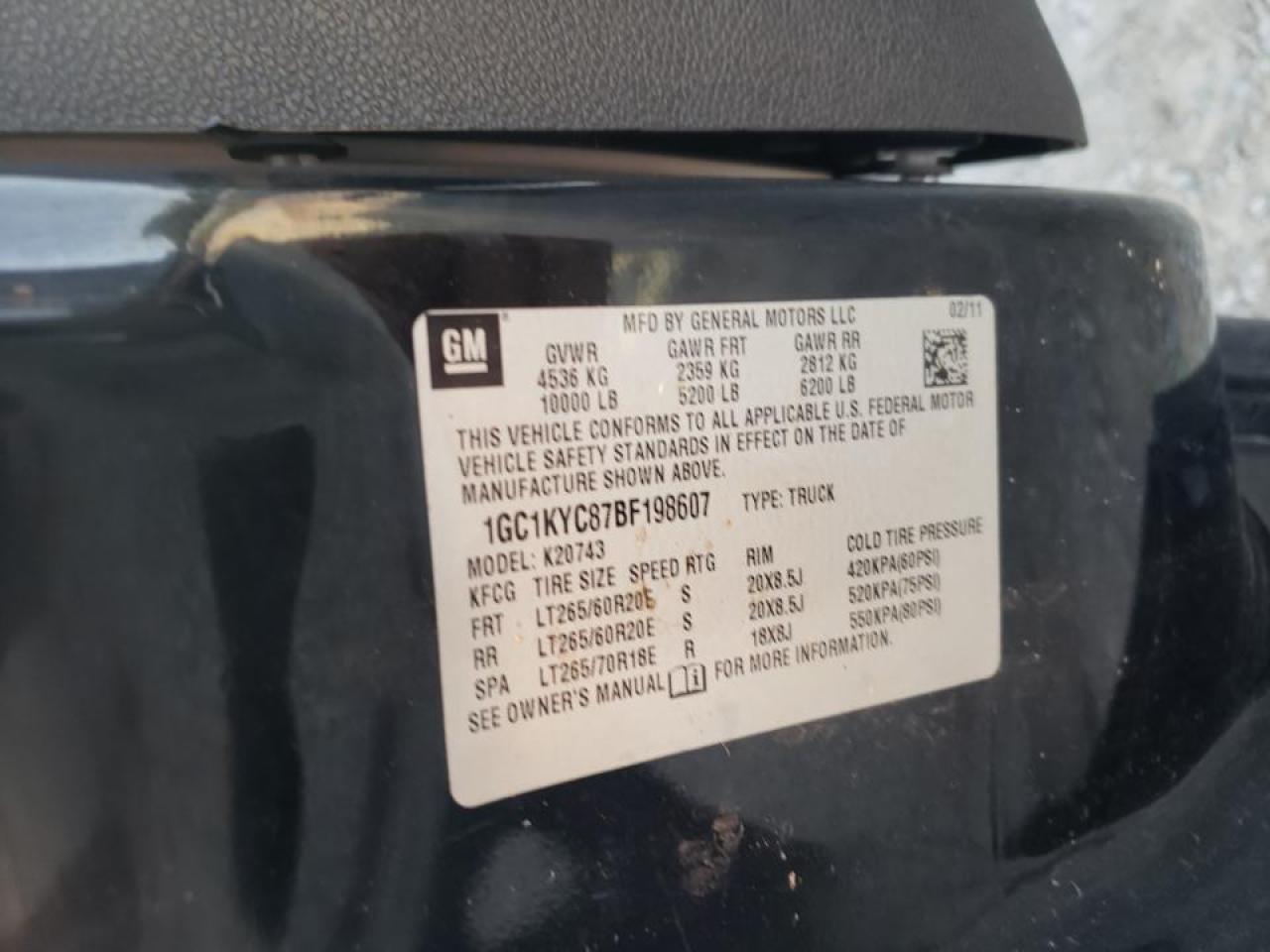 Photo 10 from auction – 2011 CHEVROLET SILVERADO with VIN 1GC1KYC87BF198607