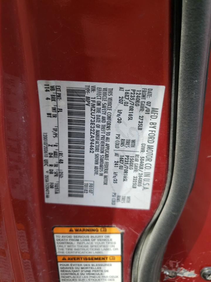 Photo 10 from auction – 2002 FORD EXPLORER X with VIN 1FMZU73E32ZA94462