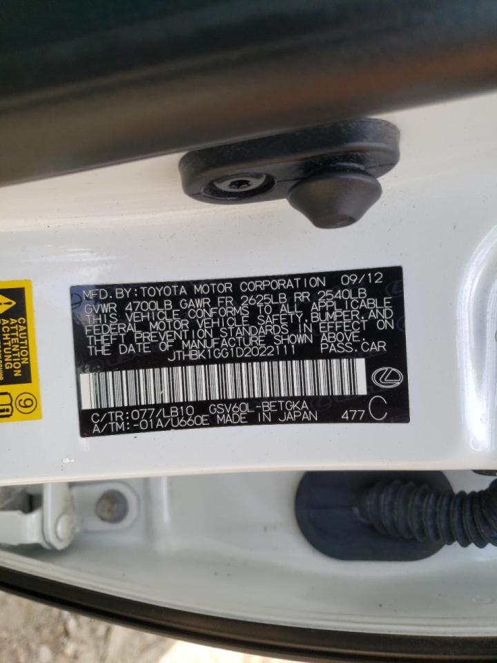 Photo 10 from auction – 2013 LEXUS ES 350 with VIN JTHBK1GG1D2022111