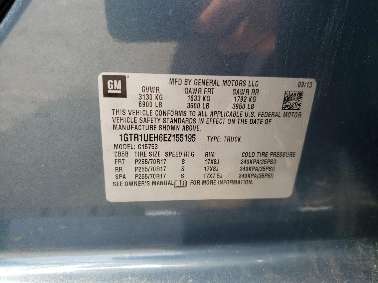 Photo 10 from auction – 2014 GMC SIERRA C15 with VIN 1GTR1UEH6EZ155195