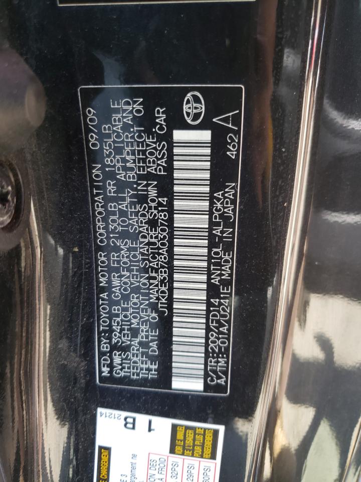 Photo 10 from auction – 2010 TOYOTA SCION TC with VIN JTKDE3B78A0307814