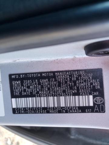 Photo 10 from auction – 2007 TOYOTA COROLLA CE with VIN 2T1BR32E77C795332