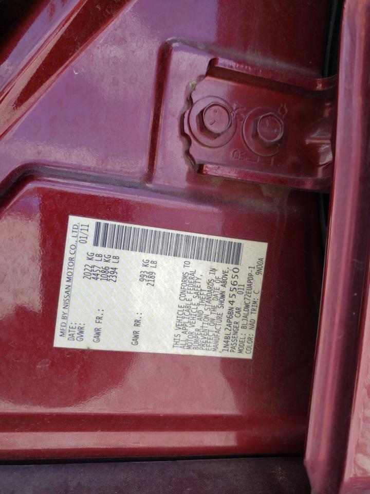 Photo 10 from auction – 2011 NISSAN ALTIMA SR with VIN 1N4BL2AP6BN455650