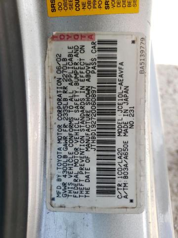 Photo 10 from auction – 2002 LEXUS IS 300 with VIN JTHBD192720060897