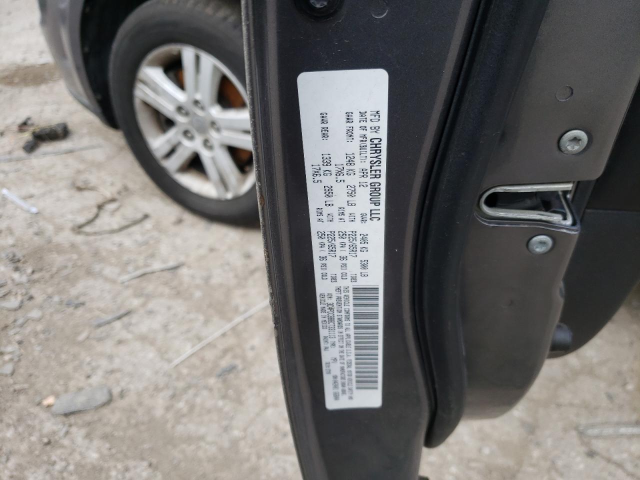 Photo 10 from auction – 2012 DODGE JOURNEY SX with VIN 3C4PDCBB8CT331113