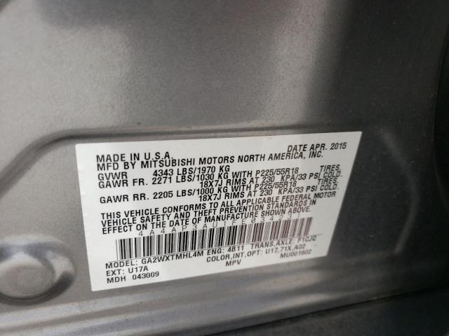 Photo 10 from auction – 2015 MITSUBISHI OUTLANDER with VIN 4A4AP3AU1FE034231