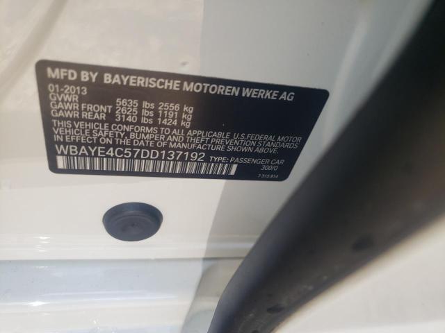 BMW 740 LI 2013 with VIN WBAYE4C57DD137192 - Photo from auction