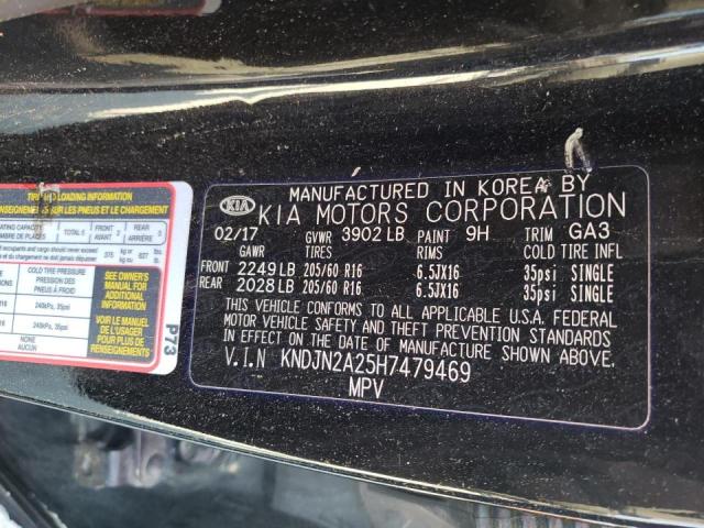 Photo 10 from auction – 2017 KIA SOUL with VIN KNDJN2A25H7479469