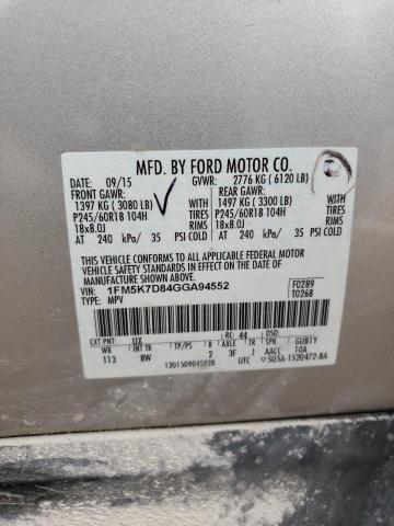 Photo 10 from auction – 2016 FORD EXPLORER X with VIN 1FM5K7D84GGA94552