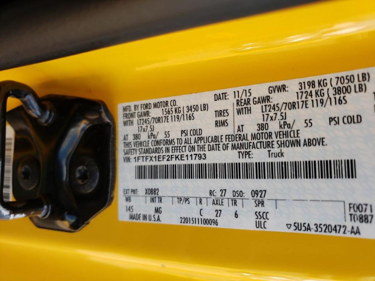 Photo 20 from auction – 2015 FORD F150 SUPER with VIN 1FTFX1EF2FKE11793