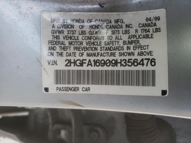 Photo 10 from auction – 2009 HONDA CIVIC EXL with VIN 2HGFA16909H356476