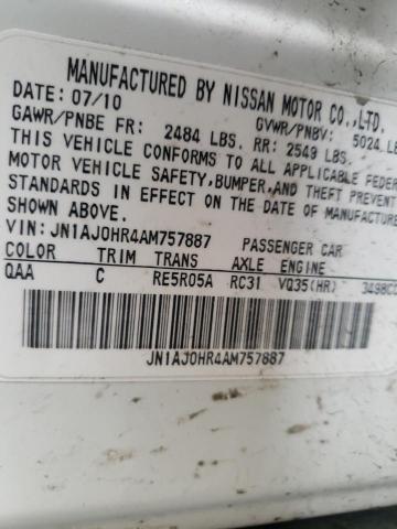 Photo 10 from auction – 2010 INFINITI EX35 BASE with VIN JN1AJ0HR4AM757887