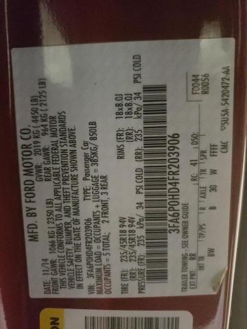 Photo 10 from auction – 2015 FORD FUSION SE with VIN 3FA6P0HD4FR203906