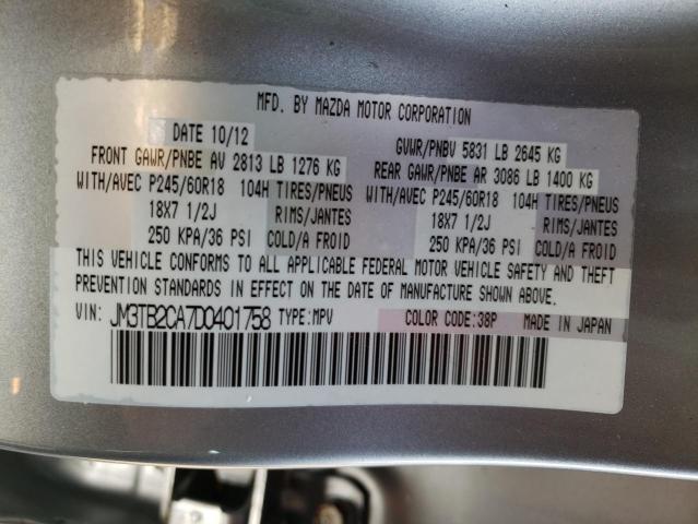 Photo 10 from auction – 2013 MAZDA CX-9 TOURI with VIN JM3TB2CA7D0401758