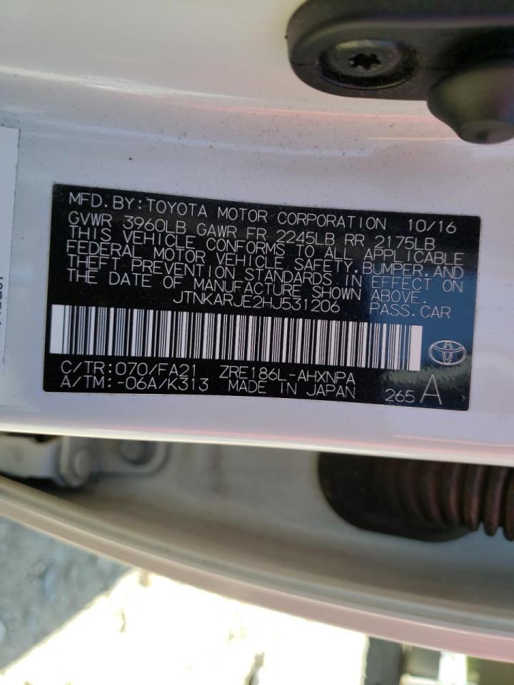 Photo 10 from auction – 2017 TOYOTA COROLLA IM with VIN JTNKARJE2HJ531206