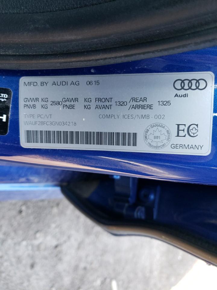 Photo 10 from auction – 2016 AUDI S6 PREMIUM with VIN WAUF2BFC3GN034218