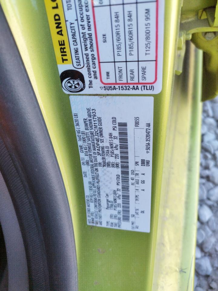 Photo 10 from auction – 2012 FORD FIESTA SE with VIN 3FADP4EJ2CM117933