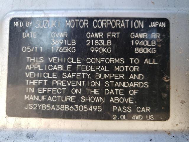 Photo 10 from auction – 2011 SUZUKI SX4 with VIN JS2YB5A38B6305495
