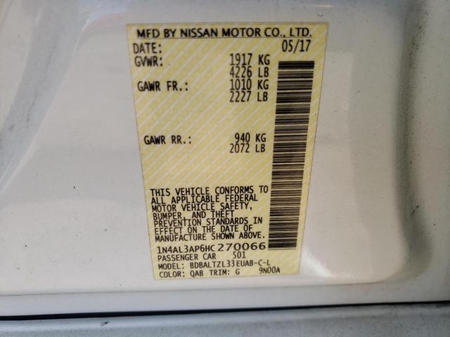 Photo 10 from auction – 2017 NISSAN ALTIMA 2.5 with VIN 1N4AL3AP6HC270066