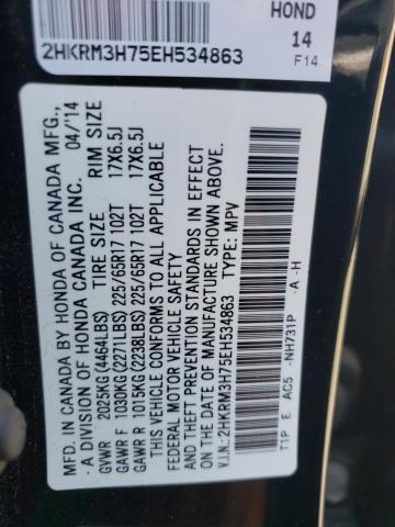 Photo 10 from auction – 2014 HONDA CR-V EXL with VIN 2HKRM3H75EH534863