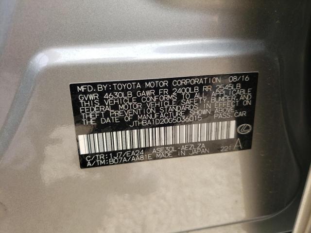 Photo 10 from auction – 2016 LEXUS IS 200T with VIN JTHBA1D20G5036015