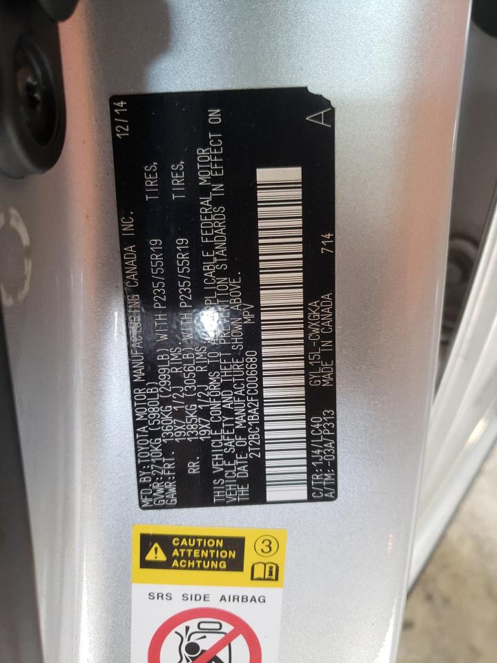 Photo 10 from auction – 2015 LEXUS RX 450H with VIN 2T2BC1BA2FC006680