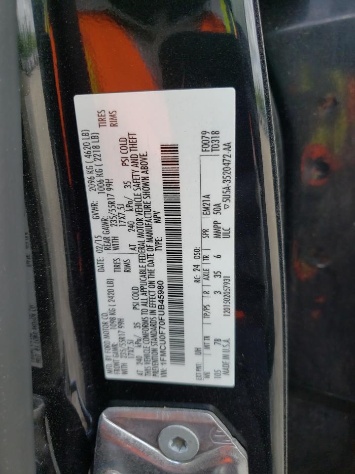 Photo 10 from auction – 2015 FORD ESCAPE S with VIN 1FMCU0F70FUB45980