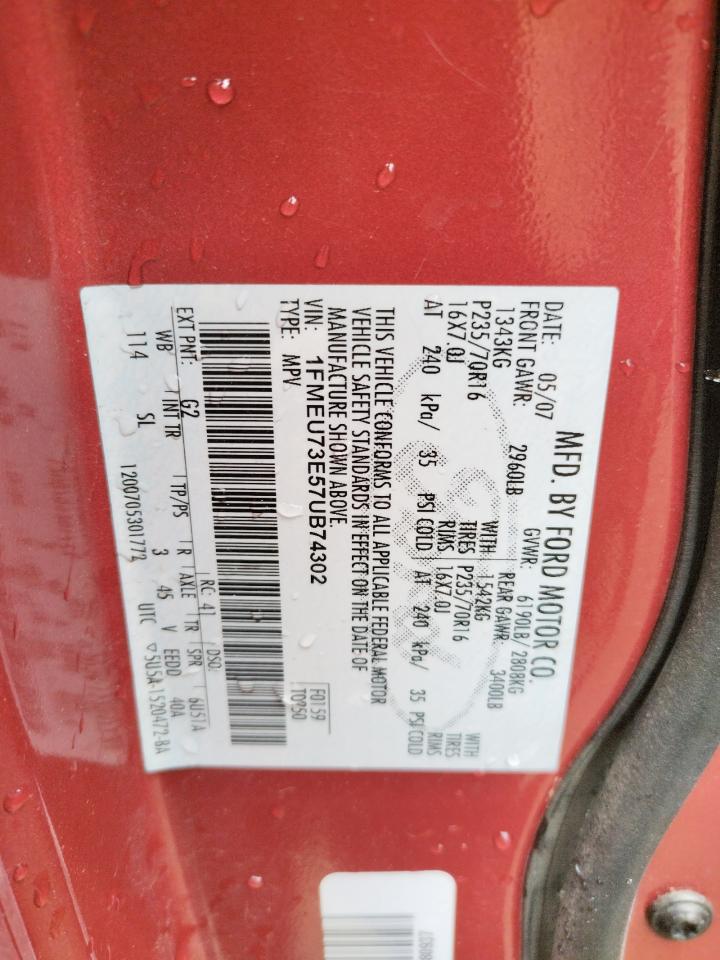 Photo 10 from auction – 2007 FORD EXPLORER X with VIN 1FMEU73E57UB74302