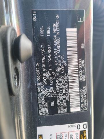 Photo 10 from auction – 2019 TOYOTA 4RUNNER SR with VIN JTEZU5JR5K5191826