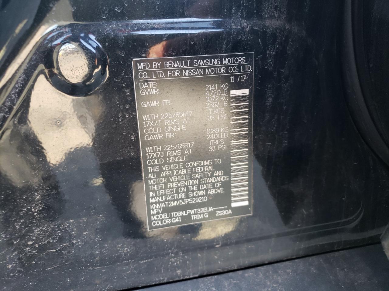 Photo 10 from auction – 2018 NISSAN ROGUE S with VIN KNMAT2MV5JP529210