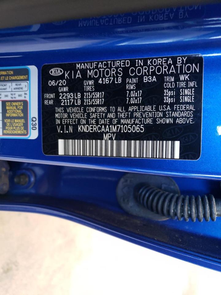 Photo 10 from auction – 2021 KIA SELTOS EX with VIN KNDERCAA1M7105065