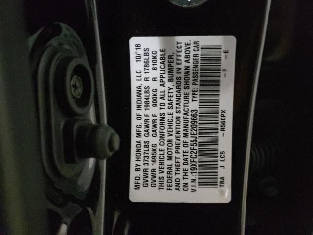 Photo 10 from auction – 2018 HONDA CIVIC LX with VIN 19XFC2F55JE209663