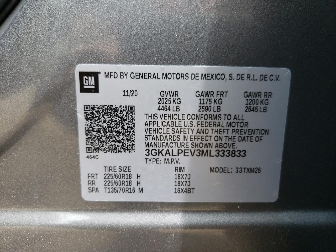 Photo 10 from auction – 2021 GMC TERRAIN SL with VIN 3GKALPEV3ML333833