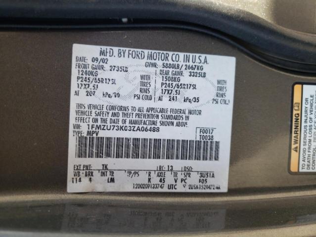 Photo 10 from auction – 2003 FORD EXPLORER with VIN 1FMZU73K03ZA06488