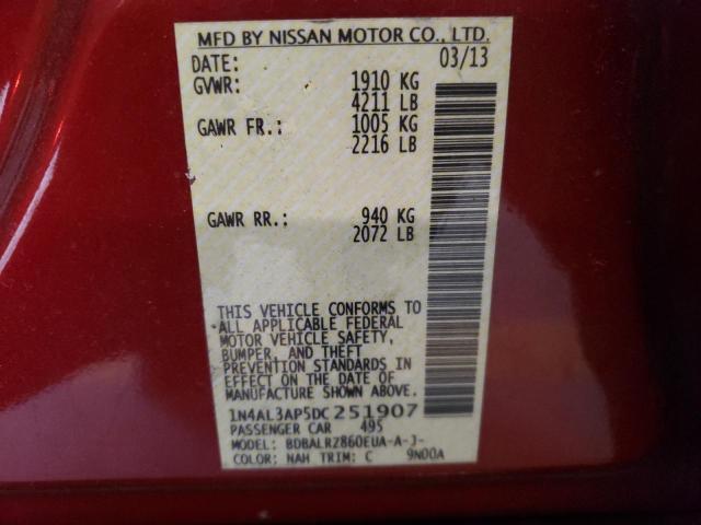 Photo 10 from auction – 2013 NISSAN ALTIMA 2.5 with VIN 1N4AL3AP5DC251907