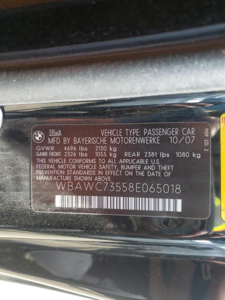 Photo 10 from auction – 2008 BMW 335 XI with VIN WBAWC73558E065018