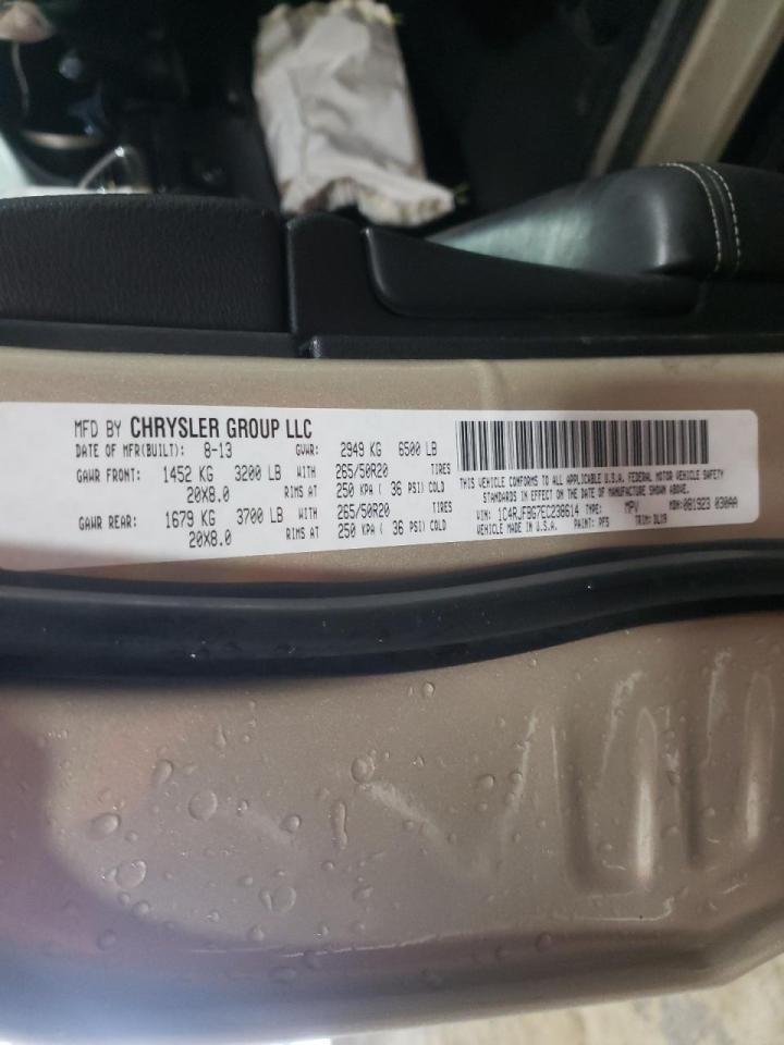 Photo 10 from auction – 2014 JEEP GRAND CHER with VIN 1C4RJFBG7EC238614